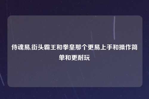 侍魂易,街头霸王和拳皇那个更易上手和操作简单和更耐玩