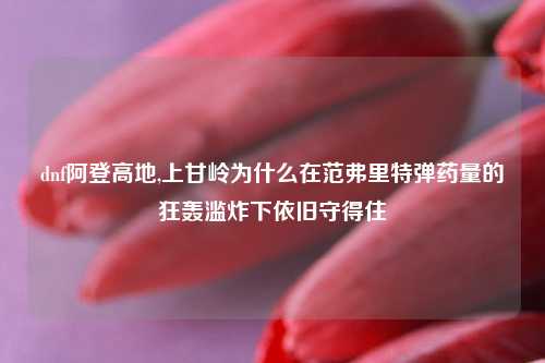 dnf阿登高地,上甘岭为什么在范弗里特弹药量的狂轰滥炸下依旧守得住