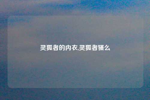 灵狐者的内衣,灵狐者骚么