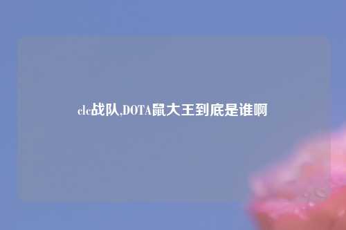 clc战队,DOTA鼠大王到底是谁啊