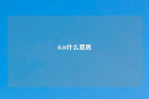 f6,f6什么意思