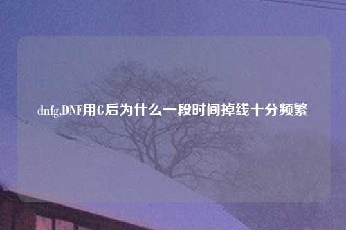 dnfg,DNF用G后为什么一段时间掉线十分频繁