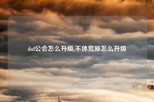 dnf公会怎么升级,不休荒原怎么升级