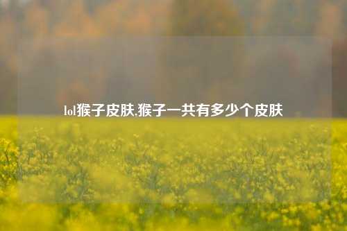 lol猴子皮肤,猴子一共有多少个皮肤
