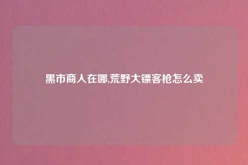 黑市商人在哪,荒野大镖客枪怎么卖