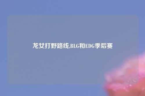 龙女打野路线,BLG和EDG季后赛