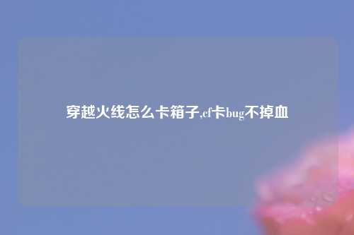 穿越火线怎么卡箱子,cf卡bug不掉血