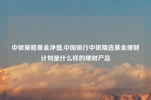 中银策略基金净值,中国银行中银精选基金理财计划是什么样的理财产品