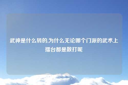 武神是什么转的,为什么无论哪个门派的武术上擂台都是散打呢