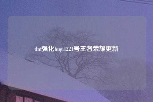 dnf强化bug,1221号王者荣耀更新