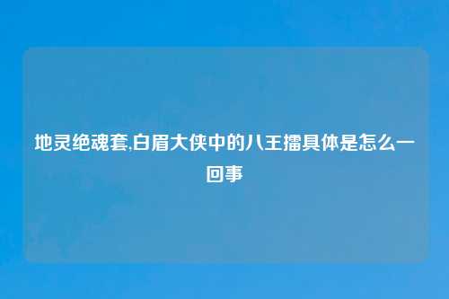 地灵绝魂套,白眉大侠中的八王擂具体是怎么一回事