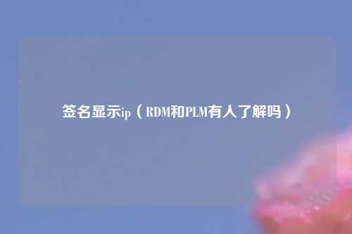 签名显示ip（RDM和PLM有人了解吗）