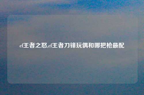 cf王者之怒,cf王者刀锋玩偶和哪把枪最配