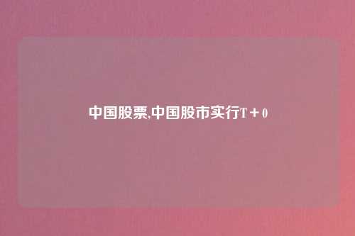 中国股票,中国股市实行T＋0