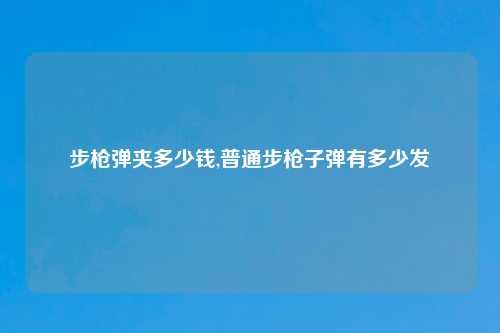 步枪弹夹多少钱,普通步枪子弹有多少发