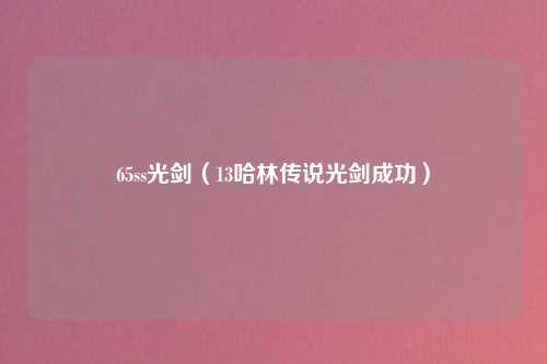 65ss光剑（13哈林传说光剑成功）