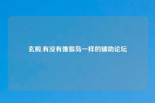 玄殿,有没有像猴岛一样的辅助论坛