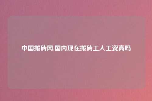 中国搬砖网,国内现在搬砖工人工资高吗