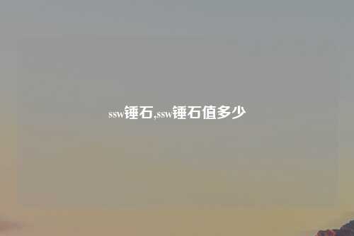 ssw锤石,ssw锤石值多少