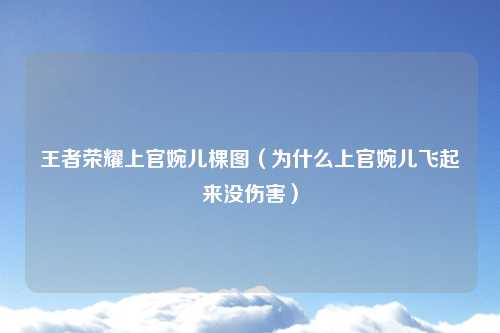 王者荣耀上官婉儿棵图（为什么上官婉儿飞起来没伤害）