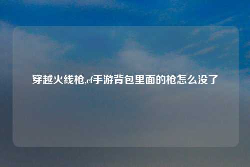 穿越火线枪,cf手游背包里面的枪怎么没了