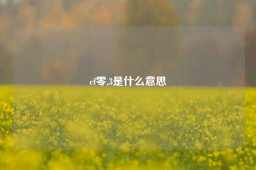 cf零,3是什么意思