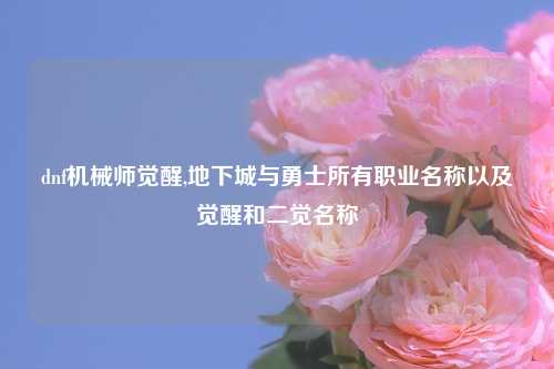 dnf机械师觉醒,地下城与勇士所有职业名称以及觉醒和二觉名称