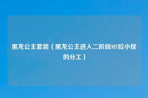 黑龙公主套装（黑龙公主进入二阶段MT拉小怪的分工）