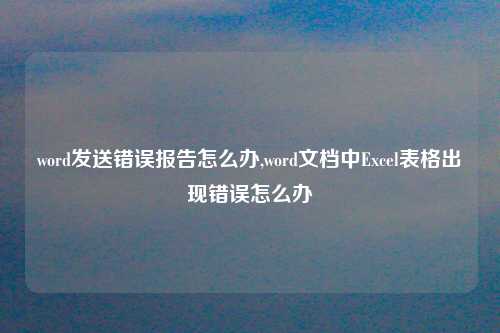 word发送错误报告怎么办,word文档中Excel表格出现错误怎么办
