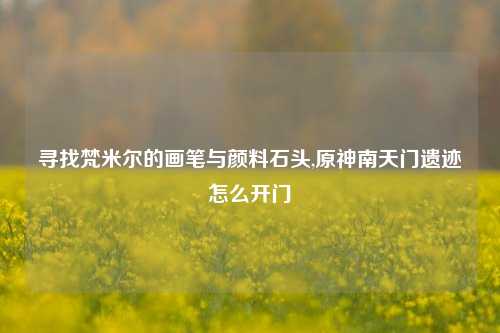 寻找梵米尔的画笔与颜料石头,原神南天门遗迹怎么开门