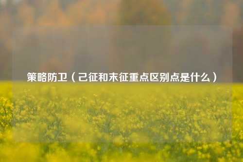 策略防卫（己征和末征重点区别点是什么）