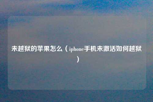 未越狱的苹果怎么（iphone手机未激活如何越狱）