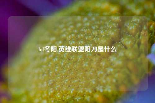 lol冬阳,英雄联盟阳刀是什么