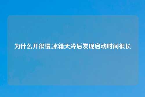 为什么开很慢,冰箱天冷后发现启动时间很长