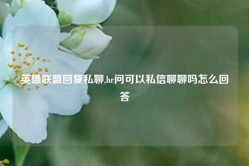 英雄联盟回复私聊,hr问可以私信聊聊吗怎么回答