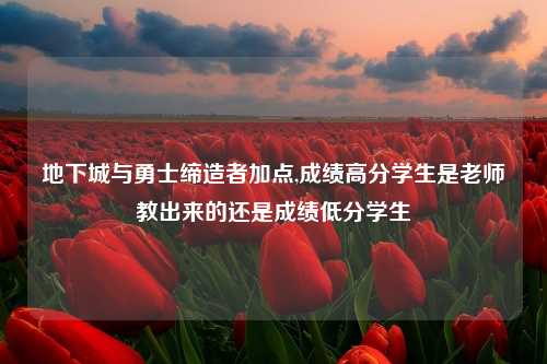 地下城与勇士缔造者加点,成绩高分学生是老师教出来的还是成绩低分学生