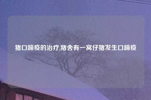 猪口蹄疫的治疗,猪舍有一窝仔猪发生口蹄疫