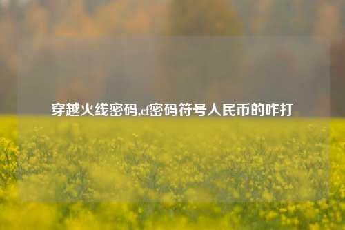 穿越火线密码,cf密码符号人民币的咋打