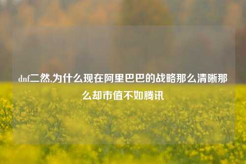 dnf二然,为什么现在阿里巴巴的战略那么清晰那么却市值不如腾讯