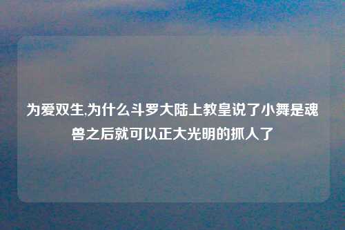 为爱双生,为什么斗罗大陆上教皇说了小舞是魂兽之后就可以正大光明的抓人了