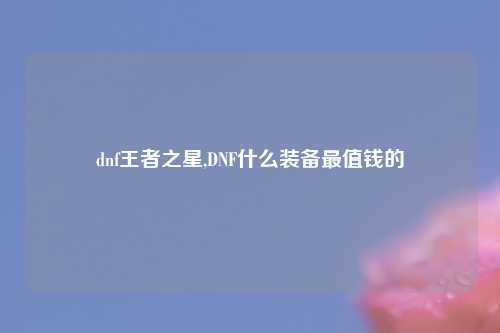 dnf王者之星,DNF什么装备最值钱的