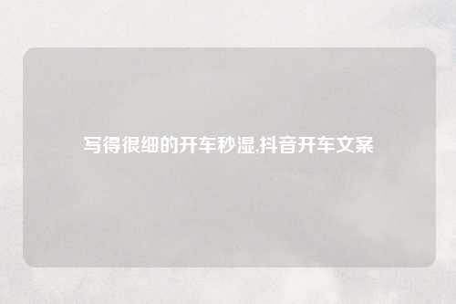 写得很细的开车秒湿,抖音开车文案