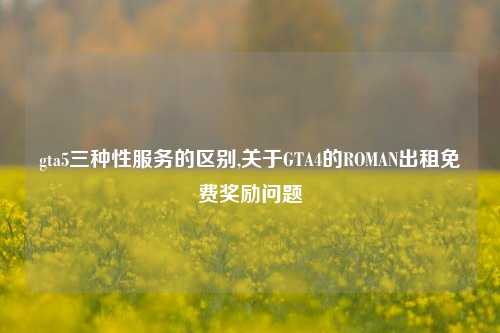gta5三种性服务的区别,关于GTA4的ROMAN出租免费奖励问题