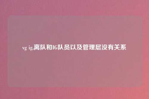 vg ig,离队和IG队员以及管理层没有关系