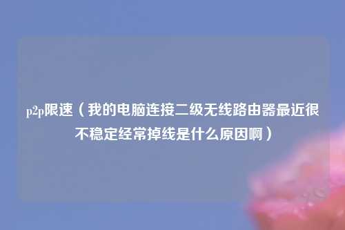 p2p限速（我的电脑连接二级无线路由器最近很不稳定经常掉线是什么原因啊）