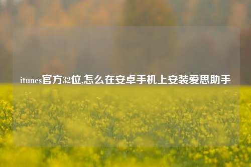 itunes官方32位,怎么在安卓手机上安装爱思助手