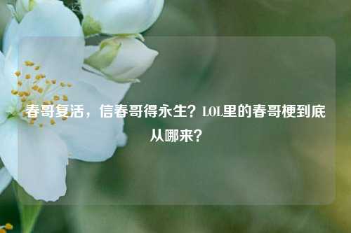 春哥复活，信春哥得永生？LOL里的春哥梗到底从哪来？