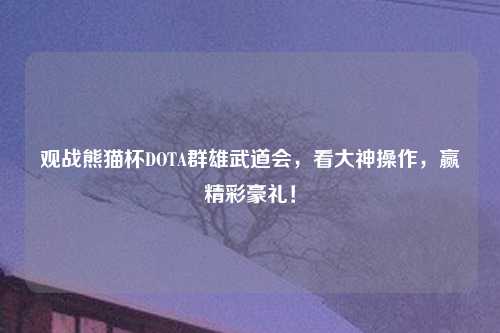 观战熊猫杯DOTA群雄武道会，看大神操作，赢精彩豪礼！