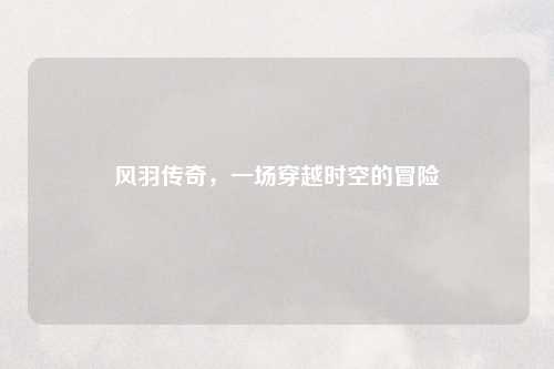 风羽传奇，一场穿越时空的冒险
