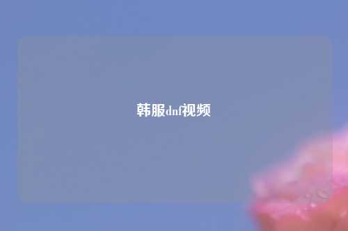 韩服dnf视频